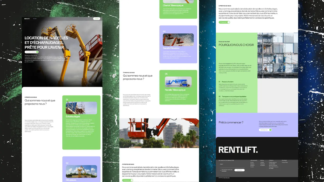 Rentlift website presentation from the NedVision portfolio